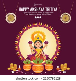 Flat design of Akshaya Tritiya banner template.