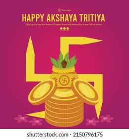 Flat design of Akshaya Tritiya banner template.