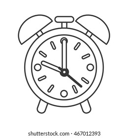 flat design alarm clock icon vector illustration