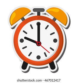 flat design alarm clock icon vector illustration