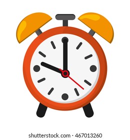 flat design alarm clock icon vector illustration