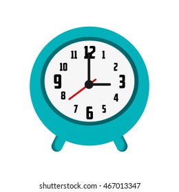 flat design alarm clock icon vector illustration