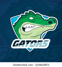 flat design alligator logo template