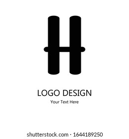 Diseño plano Alfabético H Abstracto Diseño de logotipos monográficos