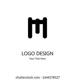 Flat Design Alphabetical M Abstract Monogram  Logo Design