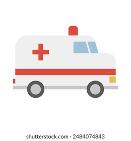 Flat design ambulance icon. Vector.