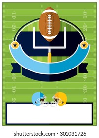 A Flat Design American Football Flyer, Invitation, Or Poster. Room For Copy. Vector EPS 10.