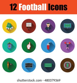 Flat design American football icon set in ui colors. Vector illustration.