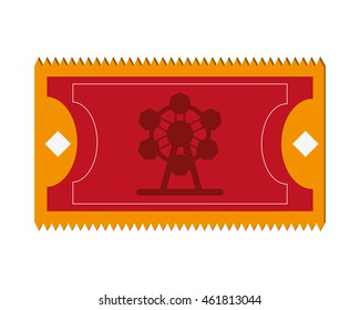flat design amusement park ticket icon vector illustration