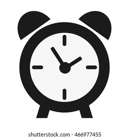 flat design analog alarm clock icon vector illustration
