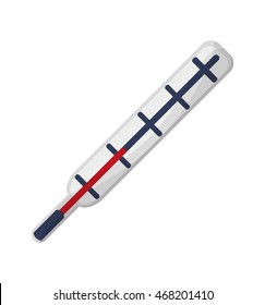 flat design analog medical thermometer icon vector illustration