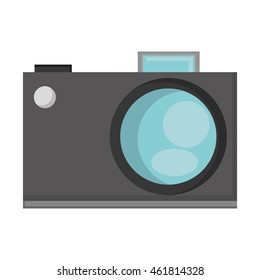 flat design analog photographic camera icon vector illustration