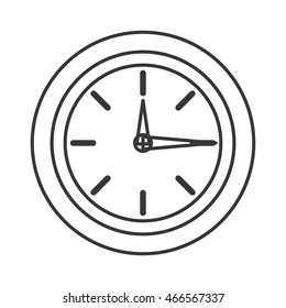 flat design analog wall clock icon vector illustration