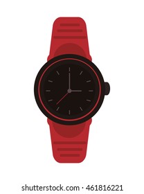 flat design analog watch icon vector illustration