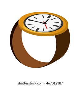 flat design analog wristwatch icon vector illustration