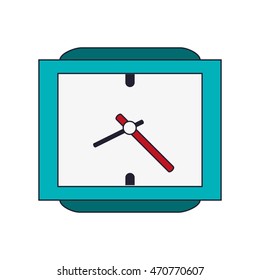 flat design analog wristwatch icon vector illustration