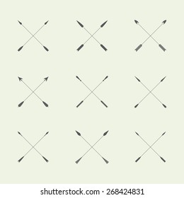 Flat design: anchor, set of anchor symbols or logo template vector