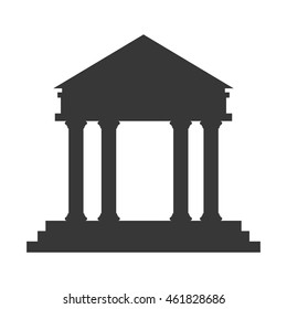 flat design ancient greek building icon vector illustration