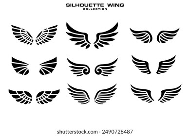 Flat design angel wings silhouette