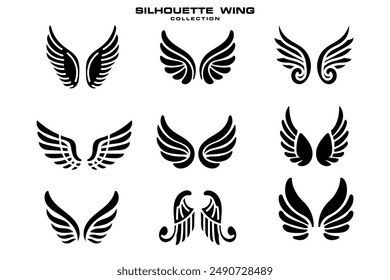 Flat design angel wings silhouette