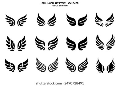 Flat design angel wings silhouette