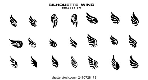 Flat design angel wings silhouette