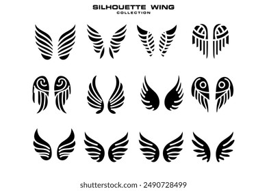Flat design angel wings silhouette