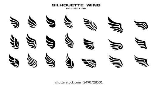 Silueta de alas de ángel de diseño plano