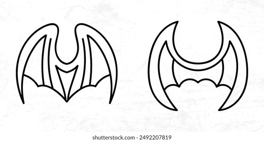 Flat design angel wings silhouette vector design element
