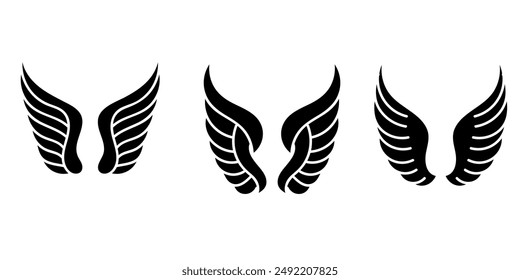 Flat design angel wings silhouette vector design element