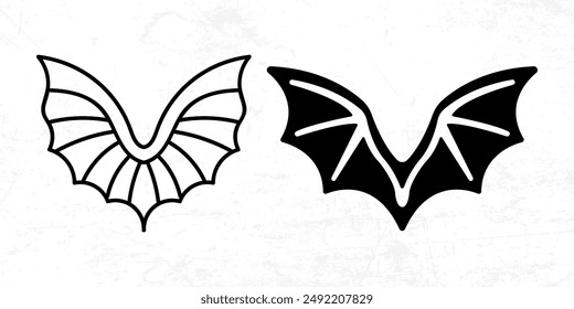 Flat design angel wings silhouette vector design element