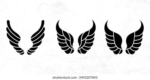 Flat design angel wings silhouette vector design element
