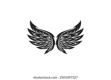 Flat design angel wings silhouette editable vector background