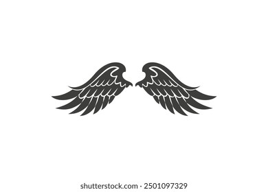Flat design angel wings silhouette editable vector background