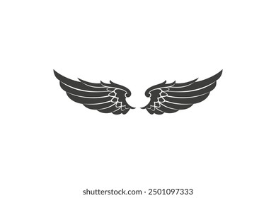 Flat design angel wings silhouette editable vector background