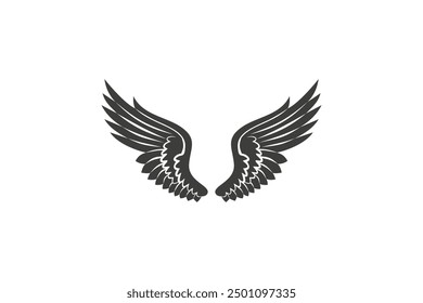 Flat design angel wings silhouette editable vector background
