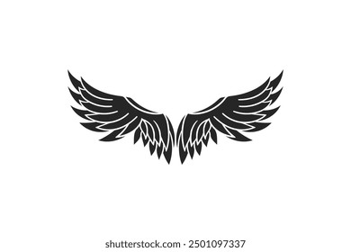 Fondo de Vector editable de silueta de alas de ángel de diseño plano