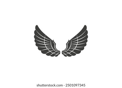 Fondo de Vector editable de silueta de alas de ángel de diseño plano