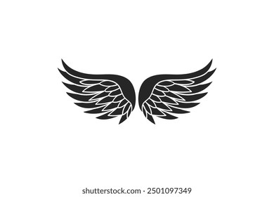 Flat design angel wings silhouette editable vector background