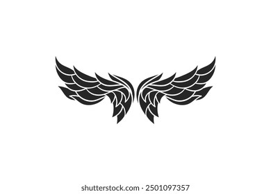 Flat design angel wings silhouette editable vector background