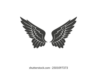Flat design angel wings silhouette editable vector background