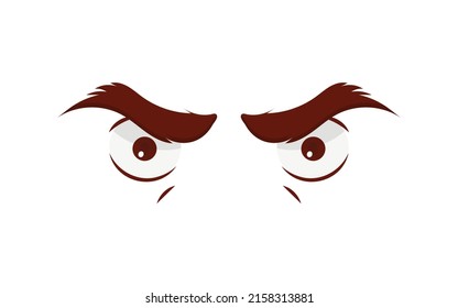 flat design angry cartoon eyes icon vector illustration