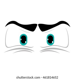 flat design angry cartoon eyes icon vector illustration