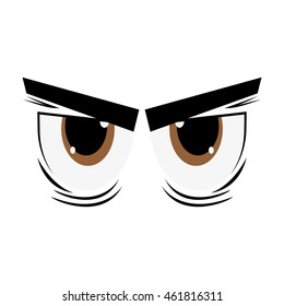 flat design angry cartoon eyes icon vector illustration