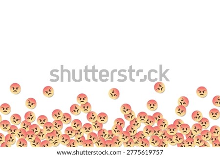 flat design angry emoji icons, Social media concept vector background, emoticon, online marketing