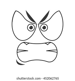 flat design angry emoticon face icons vector illustration