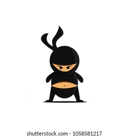 Flat Design of Angry Fat Ninja