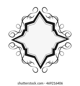 flat design angular vintage frame icon vector illustration