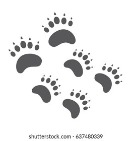 Flat design animal footprints icon. Vector illustration.