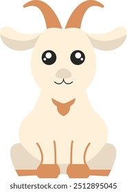 flat design animal goat illustration